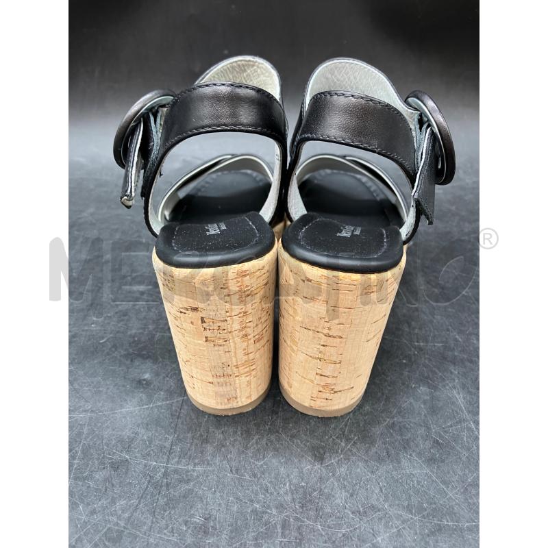 SCARPE TACCHI NERO GIARDINI NERE FASCE TACCO SUGHERO  | Mercatino dell'Usato Roma eur 4