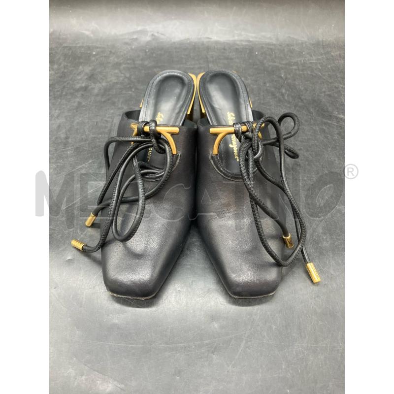 SCARPE TACCHI SALVATORE FERRAGAMO NERO TACCO DOR | Mercatino dell'Usato Roma eur 2