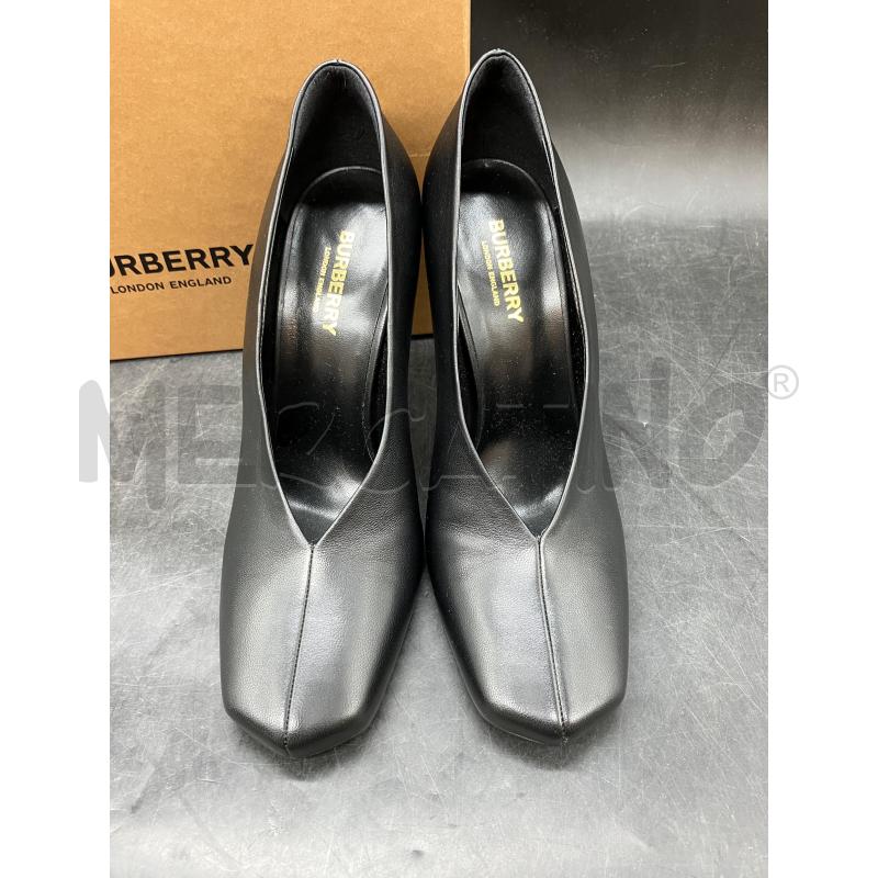 SCARPE TACCHI SCATO BURBERRY NERE PUNQUA QUADRATA CUCIT | Mercatino dell'Usato Roma eur 2