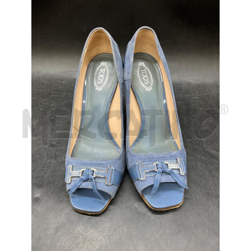 SCARPE TACCHI TOD'S BLU SCAMO PERTE DAVANTI  | Mercatino dell'Usato Roma eur 2