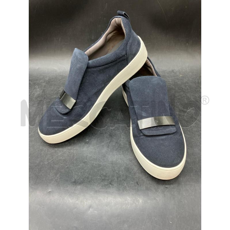SCARPE U SERGIO ROSSI BLU SCAMOSCIATA BARRA  | Mercatino dell'Usato Roma eur 1