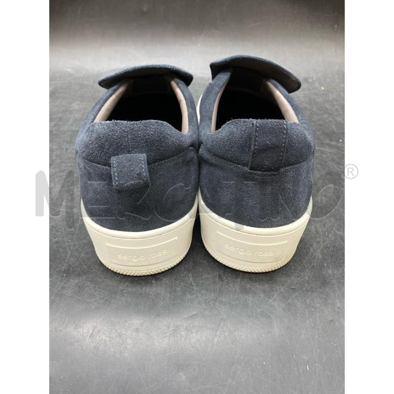 SCARPE U SERGIO ROSSI BLU SCAMOSCIATA BARRA  | Mercatino dell'Usato Roma eur 4