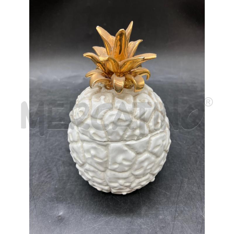 SCATOLA  CER ANANAS BIANCA CIUFFO DORATO | Mercatino dell'Usato Roma eur 1