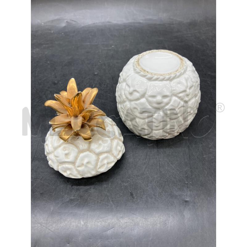 SCATOLA  CER ANANAS BIANCA CIUFFO DORATO | Mercatino dell'Usato Roma eur 3