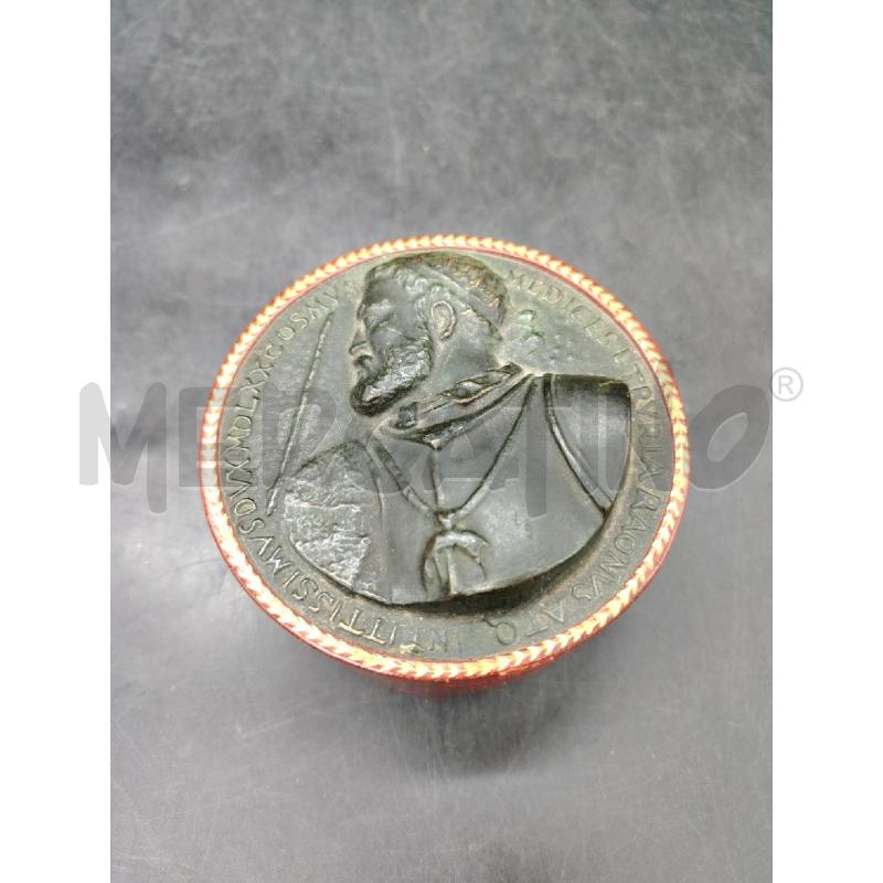 SCATOLA  PELLE TONDA PLACCA MET | Mercatino dell'Usato Roma eur 1