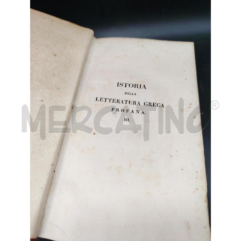 SCHOELL LETTERATURA GRECA 1827 VOL 3 | Mercatino dell'Usato Roma eur 2