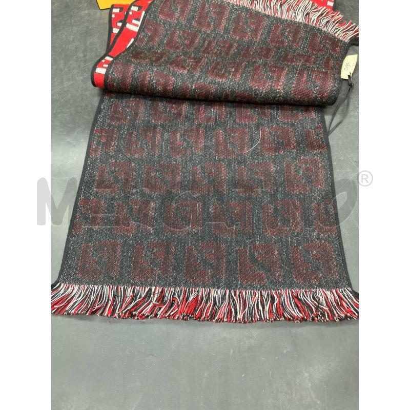 SCIARPA FENDI ROSSO NERO LOGHI BIANCHI CARTELLINO | Mercatino dell'Usato Roma eur 4