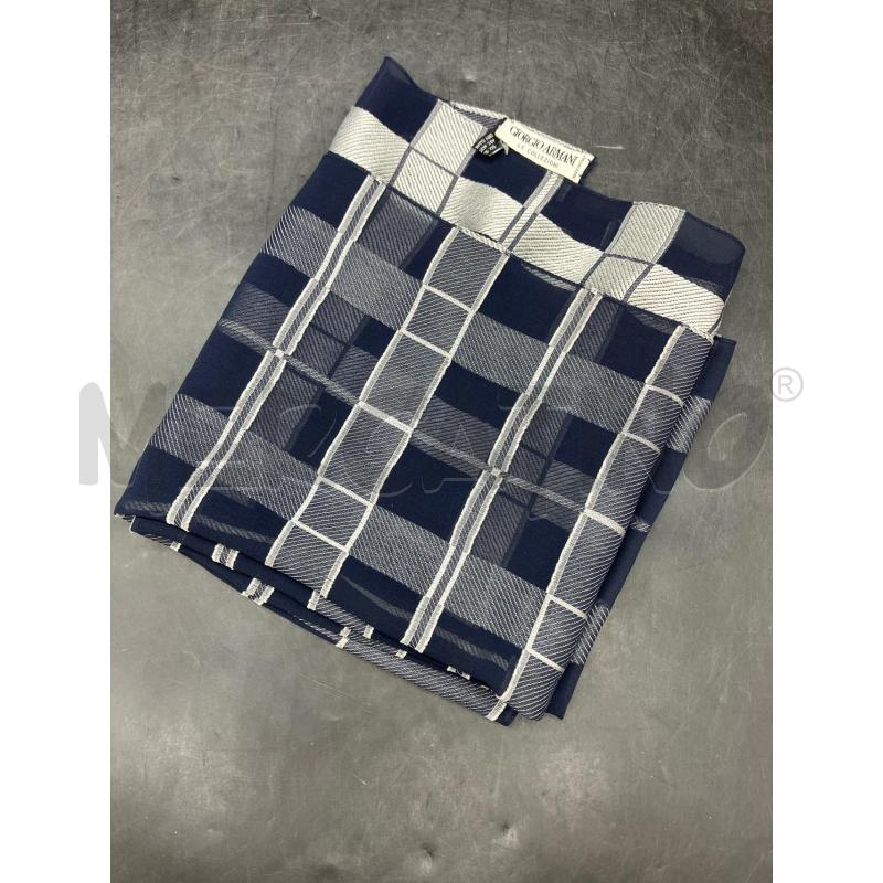 SCIARPINA GIORGIO ARMANI BLU QUADRETTI GRI  | Mercatino dell'Usato Roma eur 1