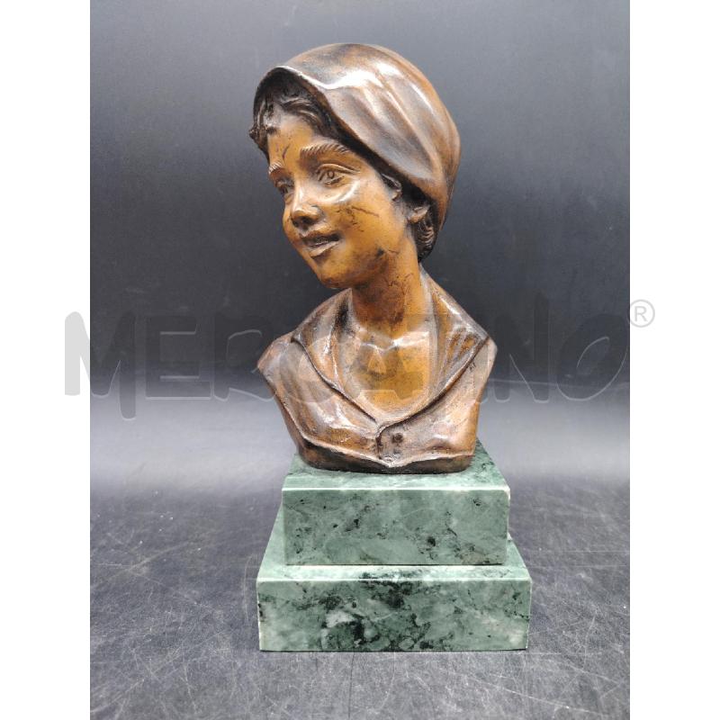 SCULTURA FANCIULLA BASE MARMO DE MARTINO | Mercatino dell'Usato Roma eur 1