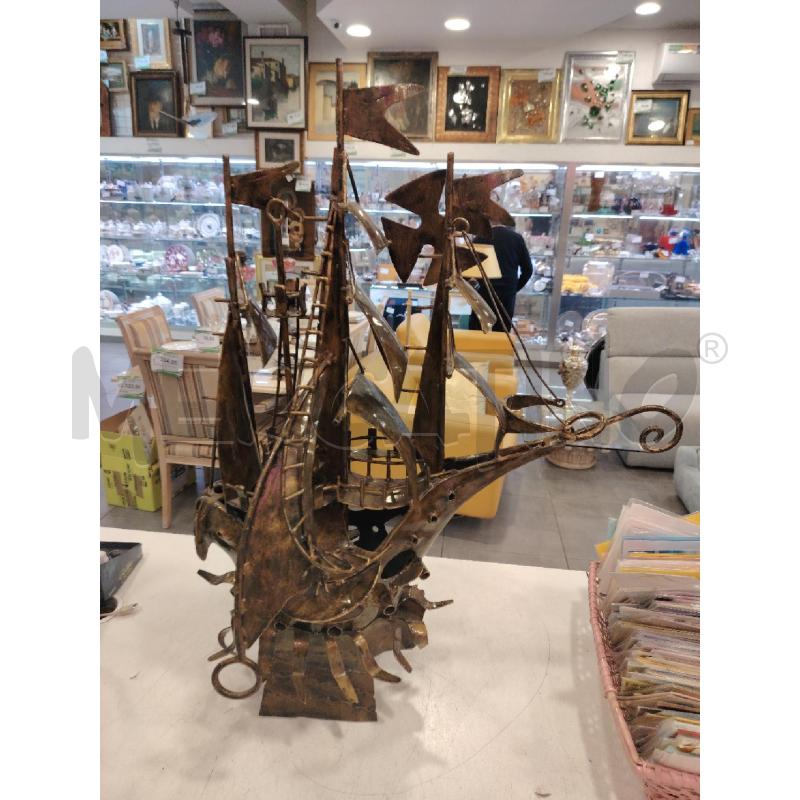 SCULTURA  VELIERO IN METALLO | Mercatino dell'Usato Roma eur 1
