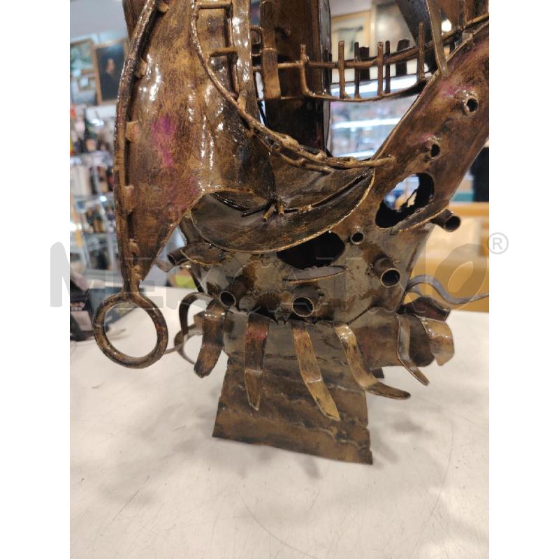 SCULTURA  VELIERO IN METALLO | Mercatino dell'Usato Roma eur 2