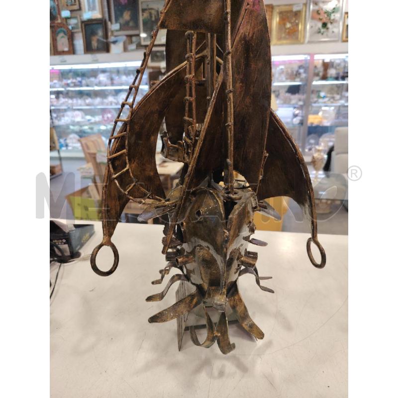 SCULTURA  VELIERO IN METALLO | Mercatino dell'Usato Roma eur 3