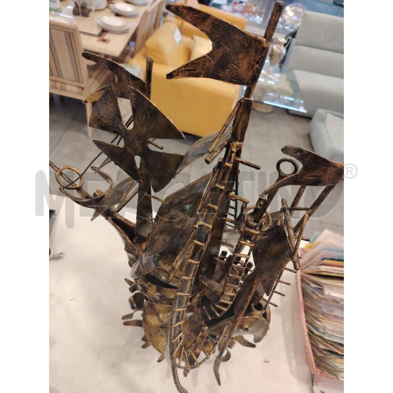SCULTURA  VELIERO IN METALLO | Mercatino dell'Usato Roma eur 4