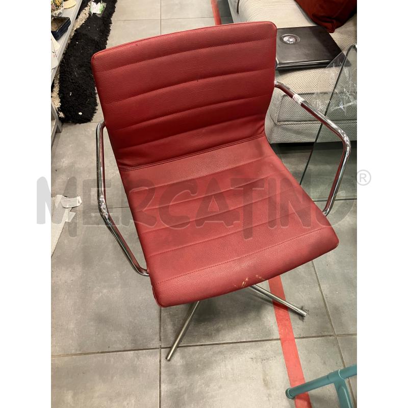 SEDIA DIEMME MISS PELLE ROSSA GIREVOLE | Mercatino dell'Usato Roma eur 1