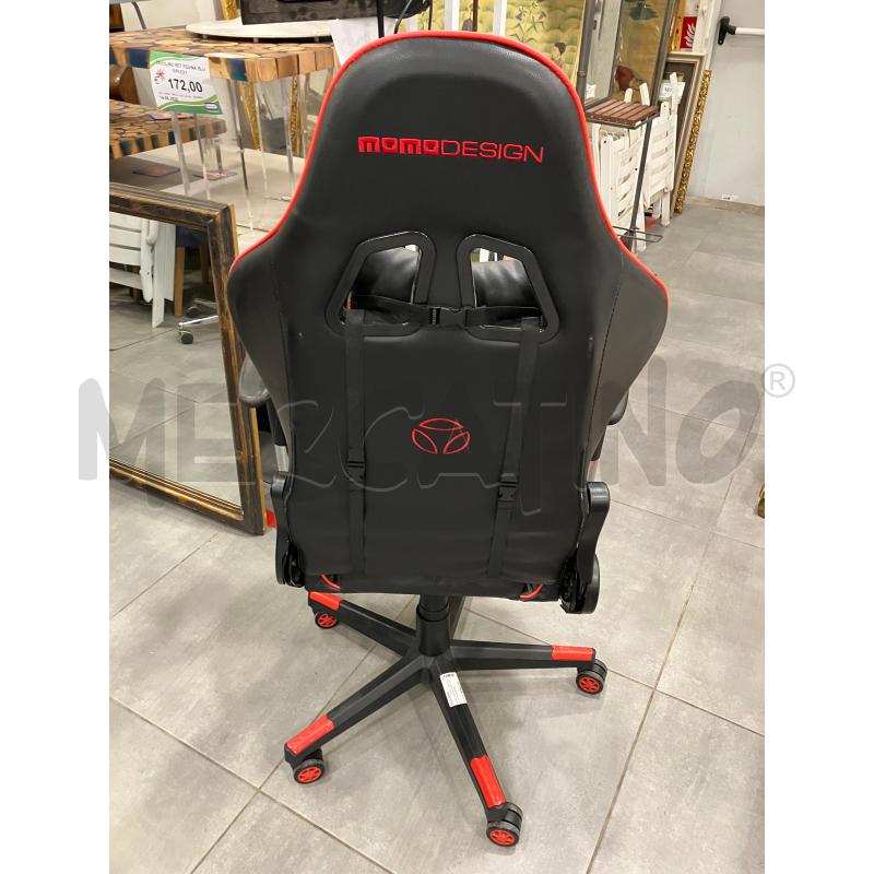 SEDIA GAMING MOMO DESIGN ROSSA NERA | Mercatino dell'Usato Roma eur 4