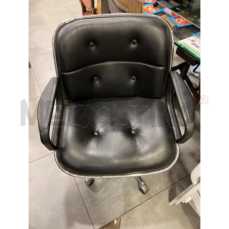 SEDIA UFFICIO NERA CROMO VINT | Mercatino dell'Usato Roma eur 1