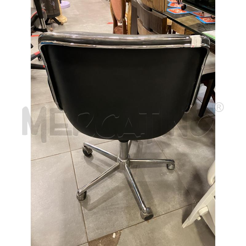 SEDIA UFFICIO NERA CROMO VINT | Mercatino dell'Usato Roma eur 3