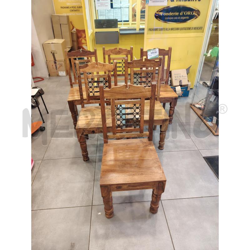 SEDIE PZ.6 TEAK/MET  | Mercatino dell'Usato Roma eur 1