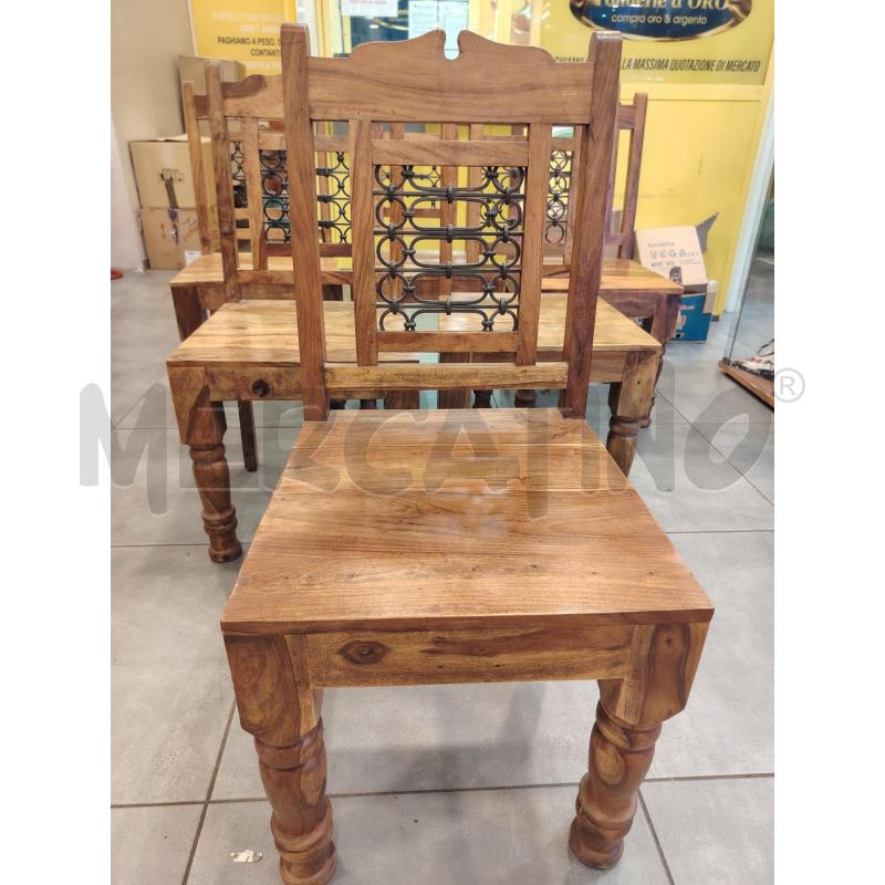 SEDIE PZ.6 TEAK/MET  | Mercatino dell'Usato Roma eur 2