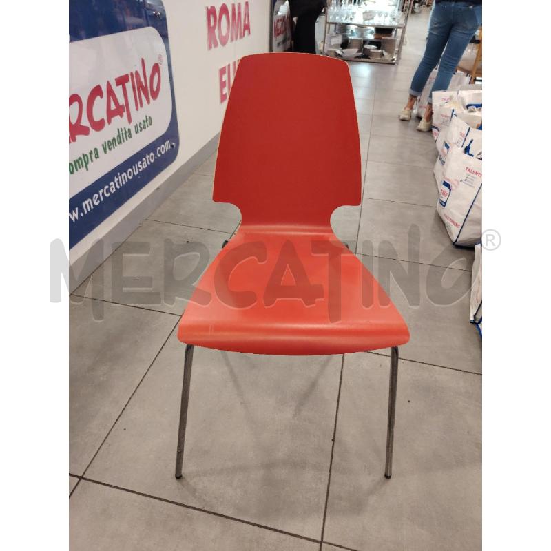 SEDIE PZ. 4 ROSSE ALL/LEGNO | Mercatino dell'Usato Roma eur 2