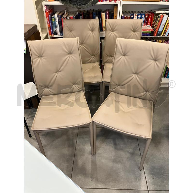 SEDIE PZ. 4 SIMILPELLE TORTORA | Mercatino dell'Usato Roma eur 1