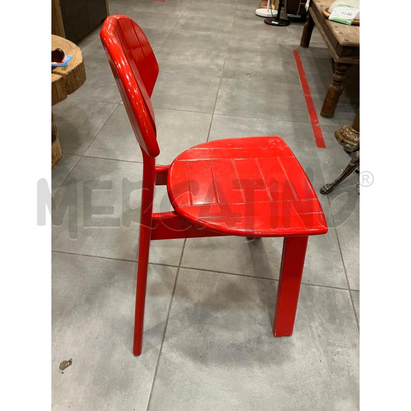 SEDIE PZ. 4 VINTAGE LEGNO ROSSE | Mercatino dell'Usato Roma eur 3