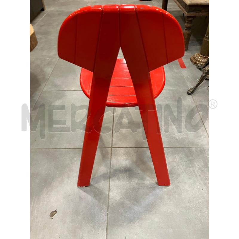 SEDIE PZ. 4 VINTAGE LEGNO ROSSE | Mercatino dell'Usato Roma eur 4