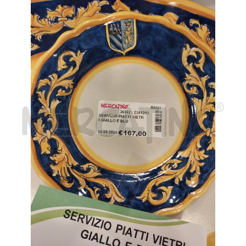 SERVIZIO PIATTI VIETRI GIALLO E BLU | Mercatino dell'Usato Roma eur 2