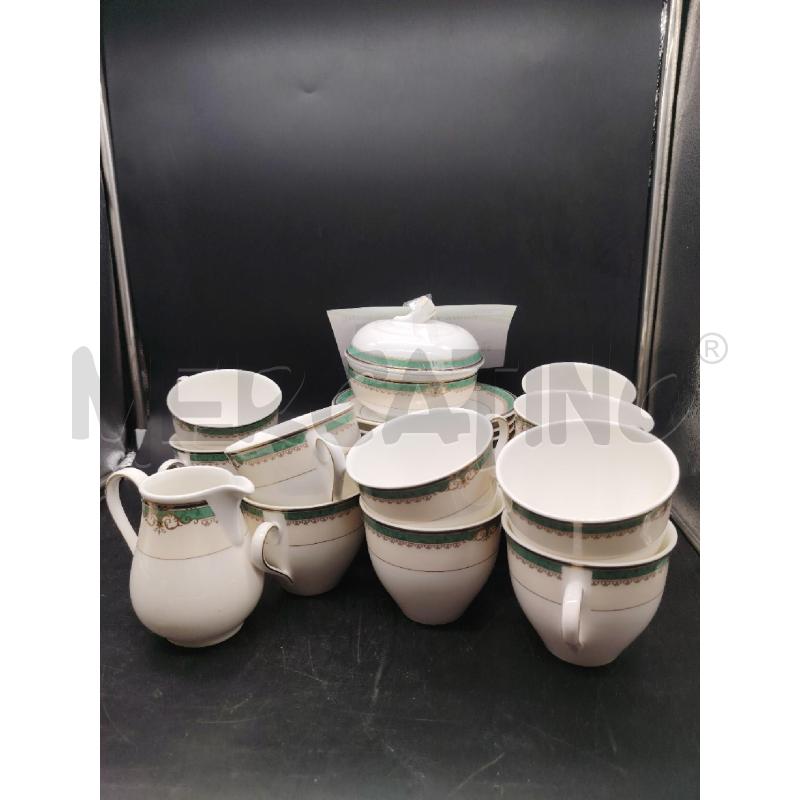 SERVIZIO THE ROYAL BONE CHINA BORDO VERDE | Mercatino dell'Usato Roma eur 1