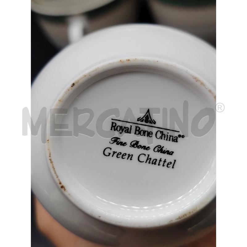 SERVIZIO THE ROYAL BONE CHINA BORDO VERDE | Mercatino dell'Usato Roma eur 2