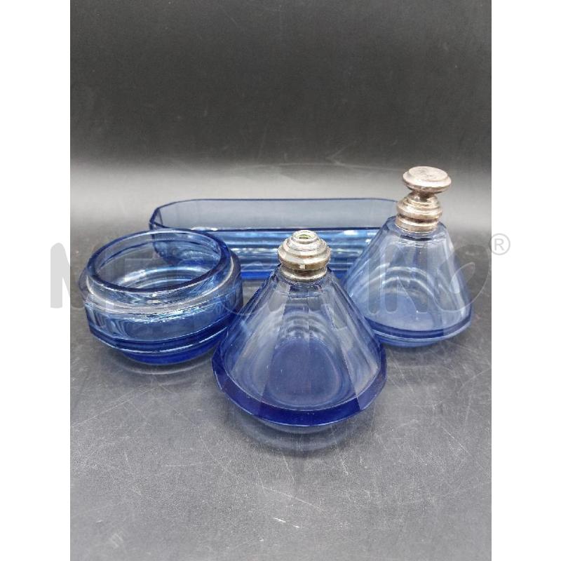 SET TOLETTA VETRO BLU | Mercatino dell'Usato Roma eur 1