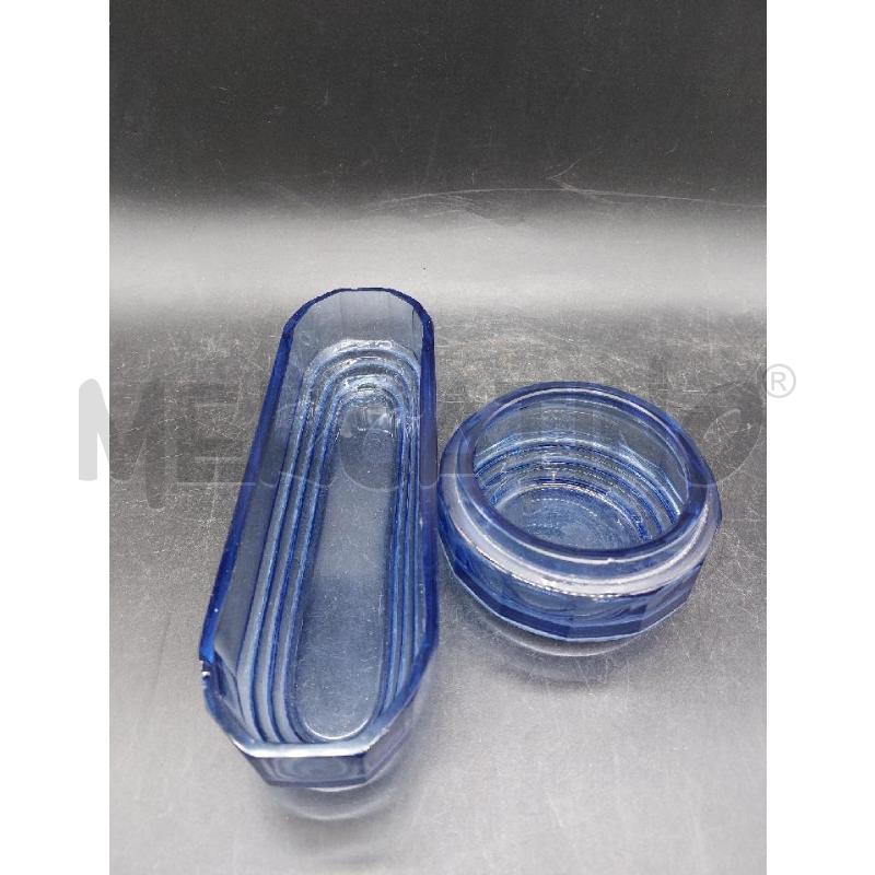 SET TOLETTA VETRO BLU | Mercatino dell'Usato Roma eur 3