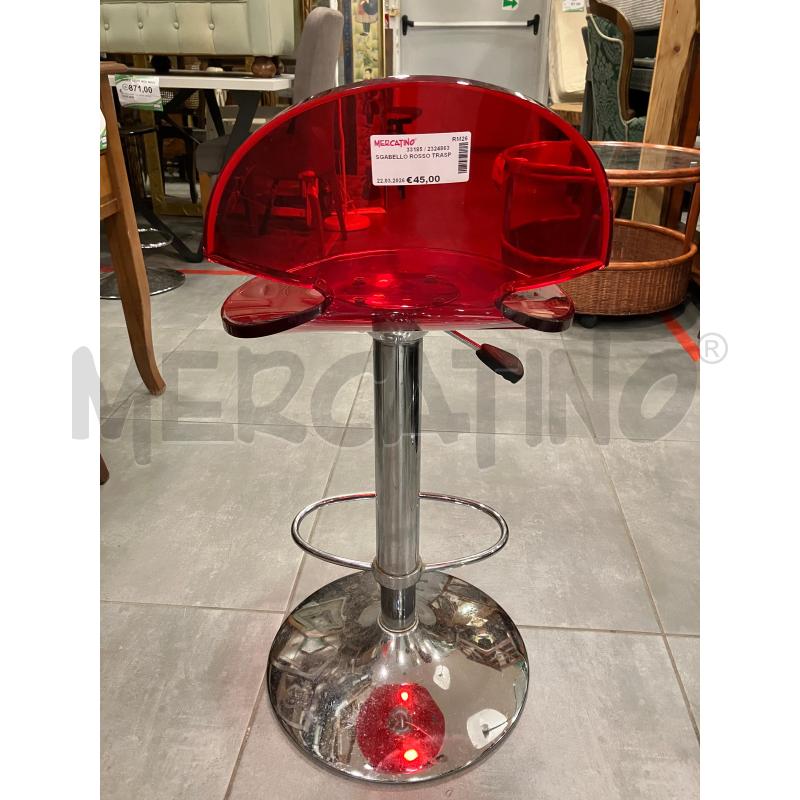 SGABELLO ROSSO TRASP | Mercatino dell'Usato Roma eur 3