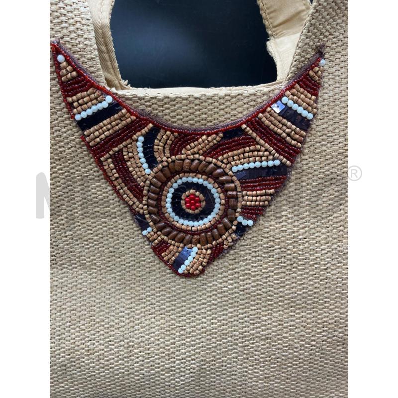 SHOPPER RAFIA PERLINE | Mercatino dell'Usato Roma eur 2