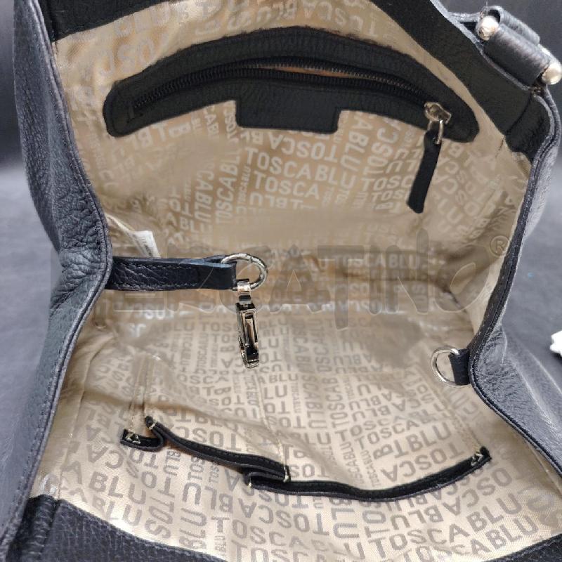SHOPPER TOSCA BLU NE PELLE MARTELLATA + GANCIO | Mercatino dell'Usato Roma eur 3