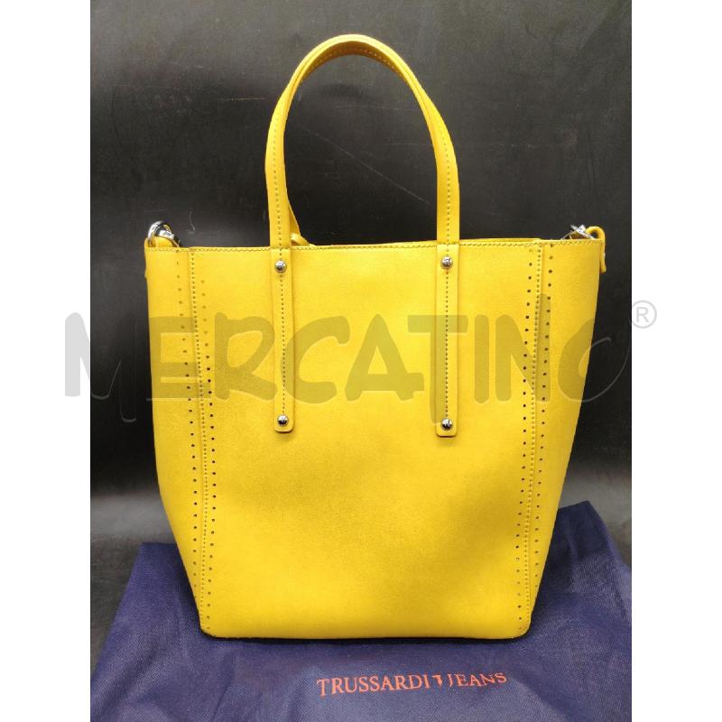 SHOPPER TRUSSARDI JEANS GIALLA | Mercatino dell'Usato Roma eur 2