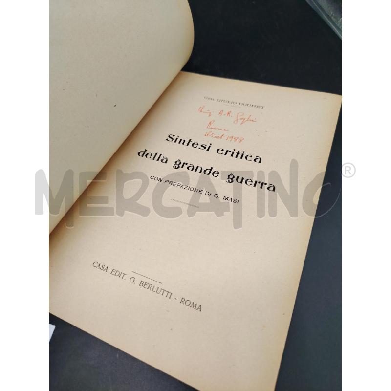 SINTESI CRITICA DELLA GRANDE GUERRA 1925 | Mercatino dell'Usato Roma eur 3