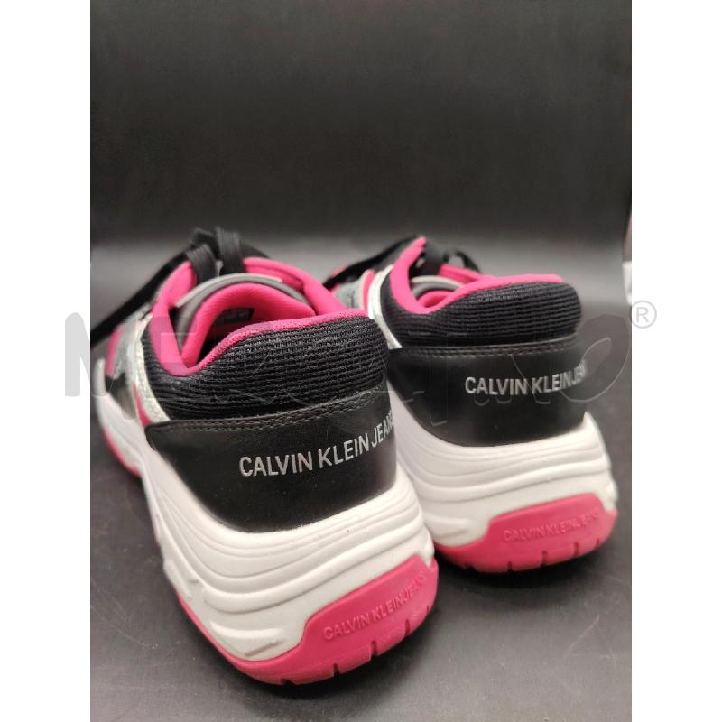 SNEAKERS D CALVIN KLEIN JEANS NE FUCSIA SCRITTE BIA  | Mercatino dell'Usato Roma eur 2