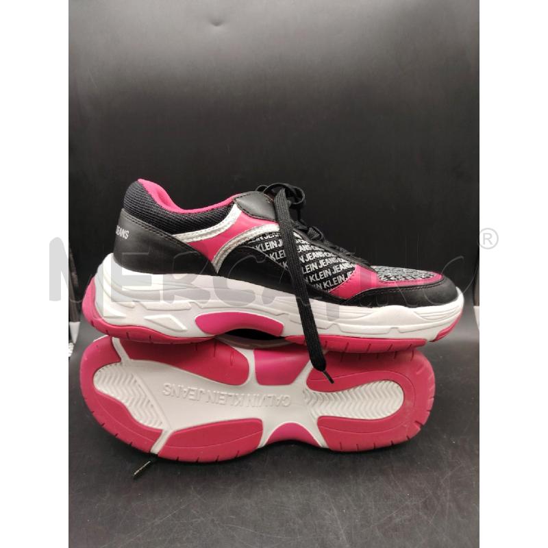 SNEAKERS D CALVIN KLEIN JEANS NE FUCSIA SCRITTE BIA  | Mercatino dell'Usato Roma eur 3