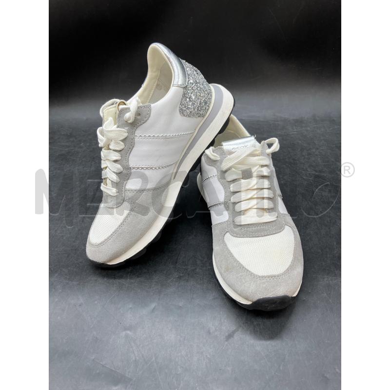 SNEAKERS D GEOX PELLE BIA DETT GRI LUREX | Mercatino dell'Usato Roma eur 1