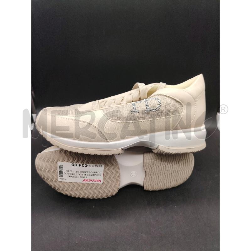SNEAKERS D ROCCOBAROCCO BEIGE LOGO STRASS | Mercatino dell'Usato Roma eur 3