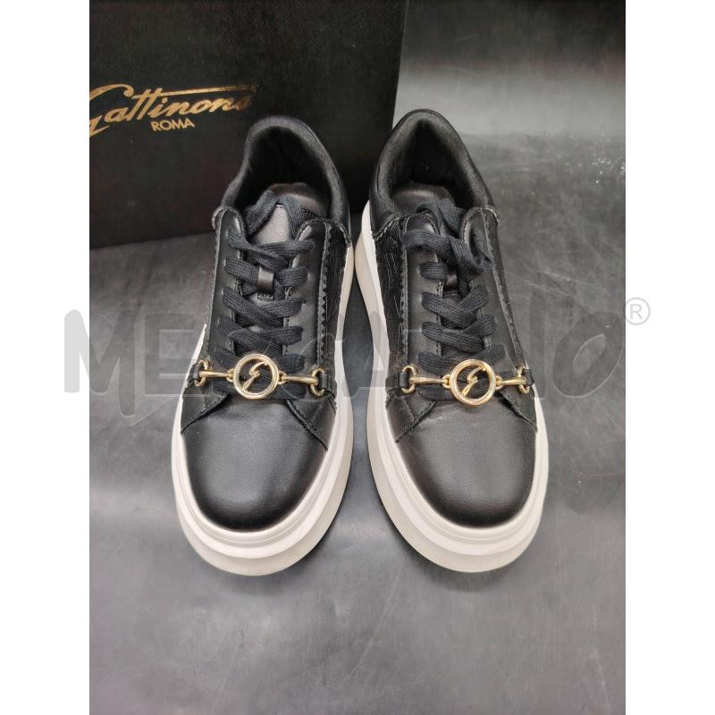 SNEAKERS D SCATO GATTINONI NERE PELLE PARA ALTA BIA  | Mercatino dell'Usato Roma eur 2