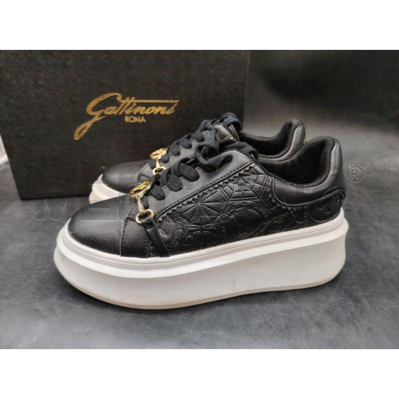 SNEAKERS D SCATO GATTINONI NERE PELLE PARA ALTA BIA  | Mercatino dell'Usato Roma eur 3