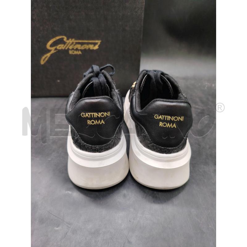 SNEAKERS D SCATO GATTINONI NERE PELLE PARA ALTA BIA  | Mercatino dell'Usato Roma eur 4