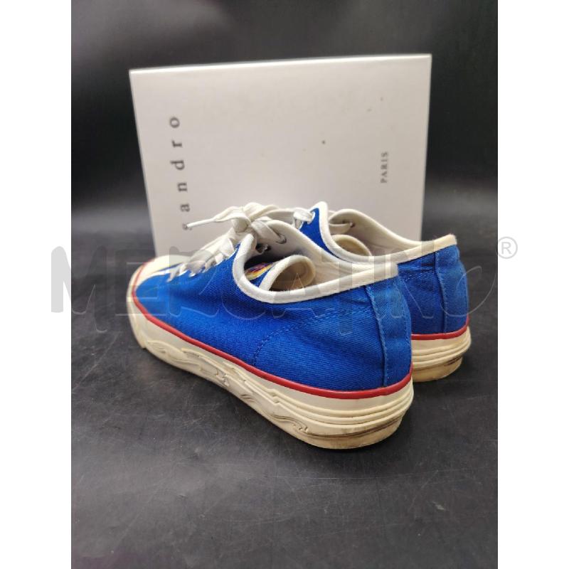 SNEAKERS D SCATO SANDRO BLU TELA PARA FIAMME  | Mercatino dell'Usato Roma eur 2