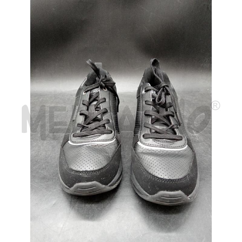 SNEAKERS D SCATO SKECHERS NERE DETT LEOPARDATO  | Mercatino dell'Usato Roma eur 2