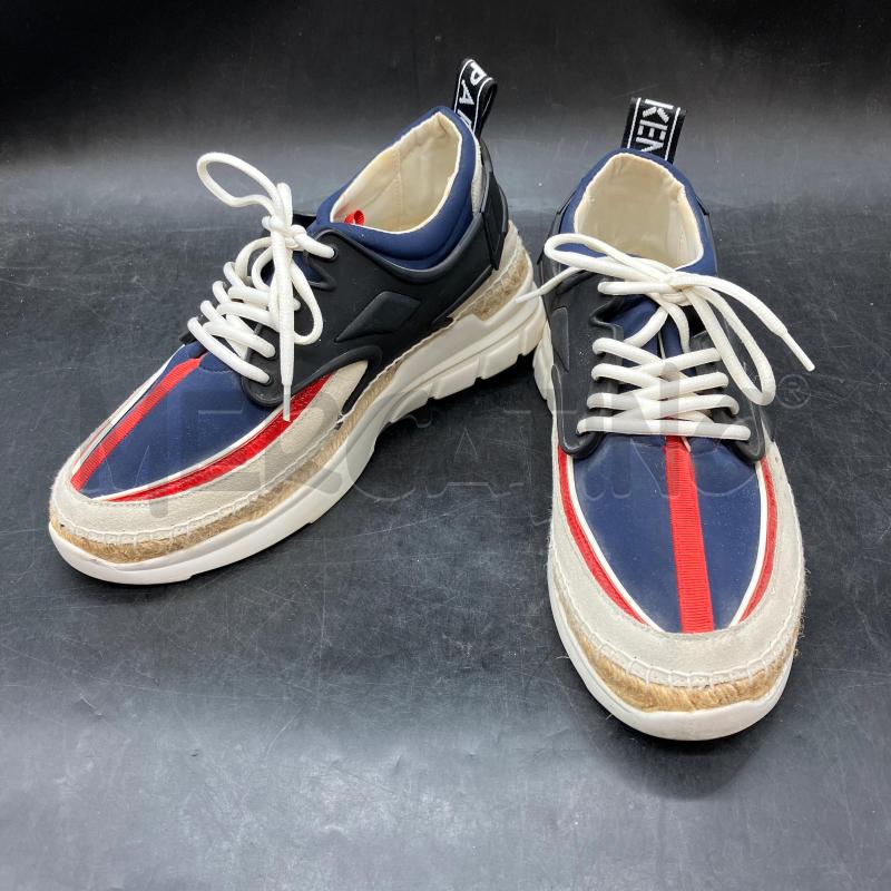 SNEAKERS KENZO BLU TELA DETTAGLIO CORDA PLAT ALTO | Mercatino dell'Usato Roma eur 1