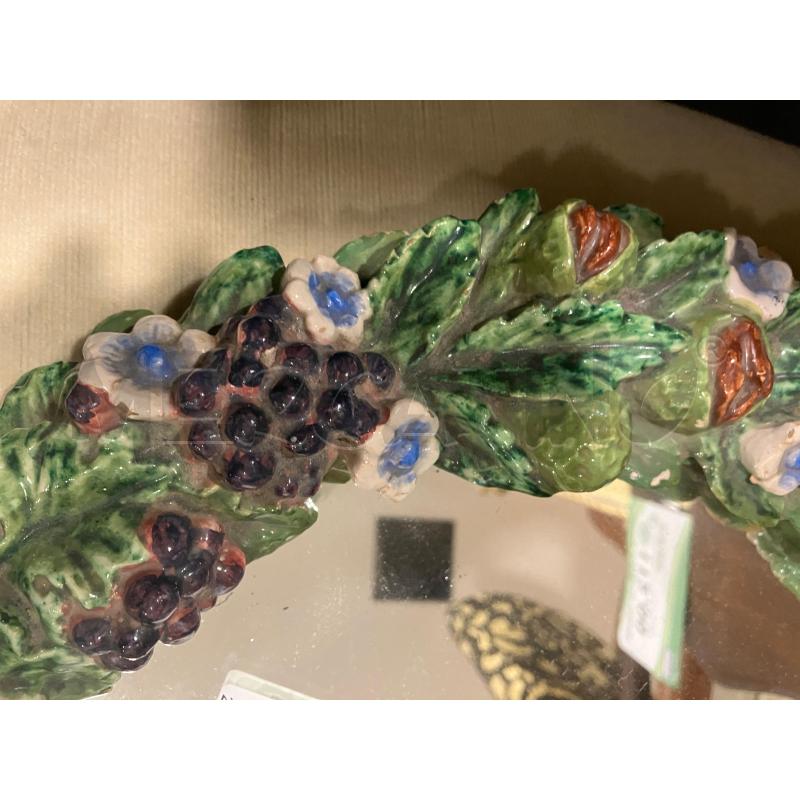 SPECCHIO TONDO CORNICE FIORI FRUTTI | Mercatino dell'Usato Roma eur 2