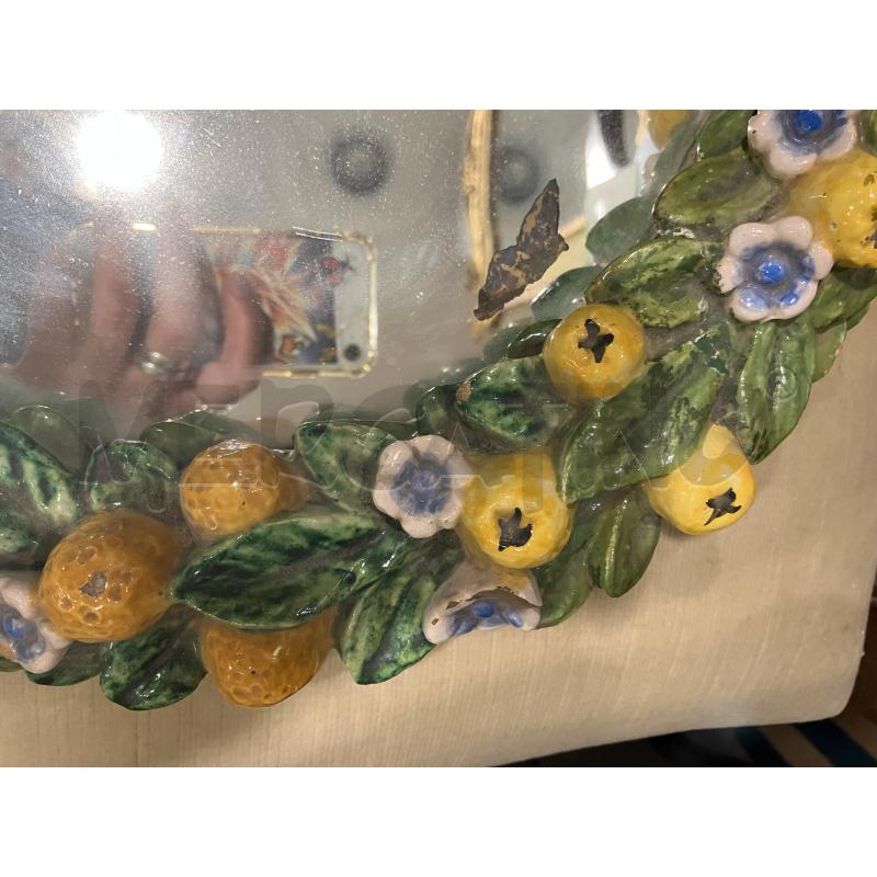 SPECCHIO TONDO CORNICE FIORI FRUTTI | Mercatino dell'Usato Roma eur 3