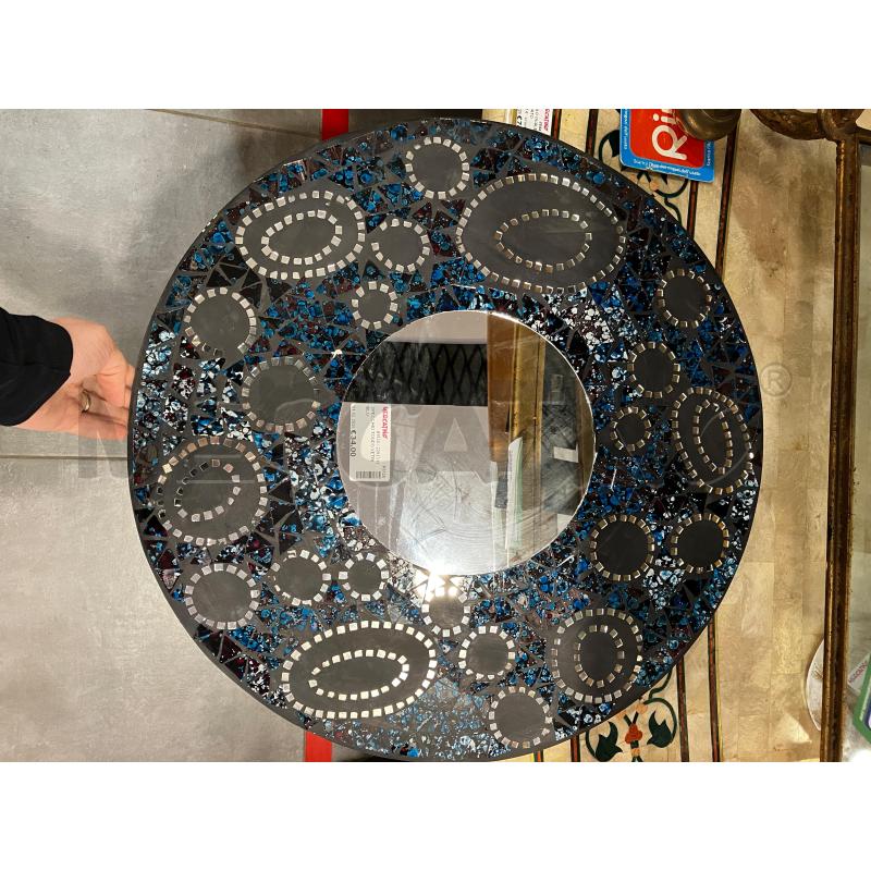 SPECCHIO TONDO VETRI BLU | Mercatino dell'Usato Roma eur 1
